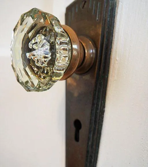 Classic art deco crystal door knobs