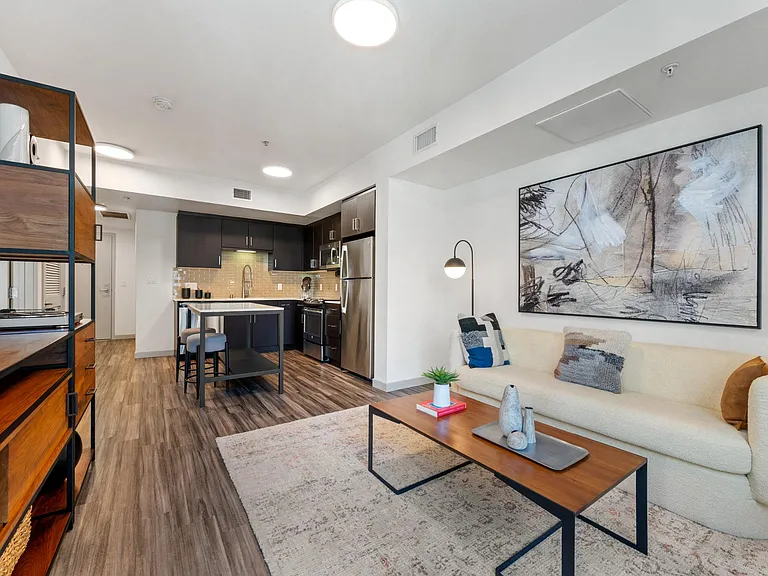 Living Room Space at G12 Apartments in Los Angeles, CA 90015