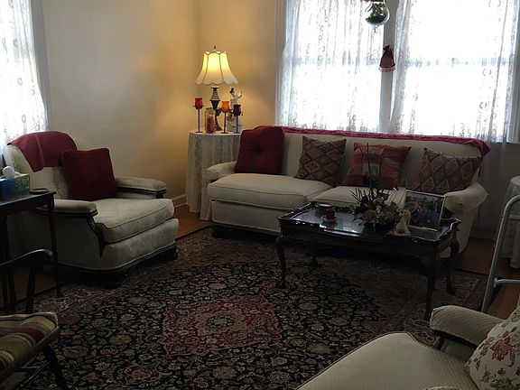 living room with gas fireplace