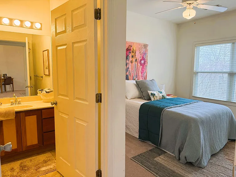 All bedrooms are the same size and have a private Bath and Walk-in Closet