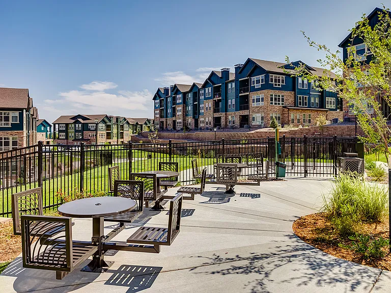 Take in the outdoors on property and bring your furry friend, too