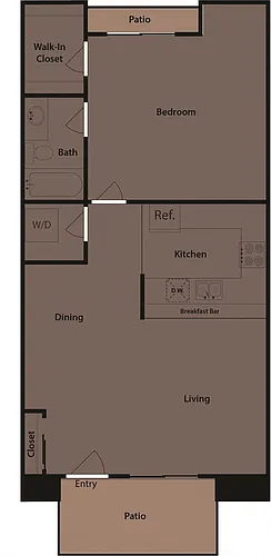 Floor plan One Bedroom and One Bath
