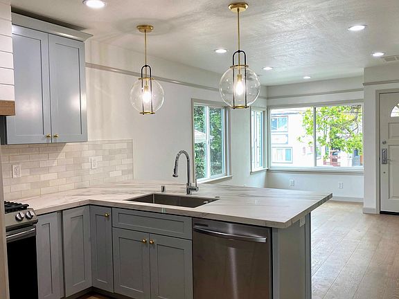 Kitchen facing living room