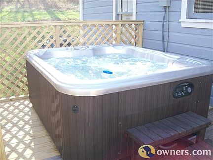 Deck with hot tub