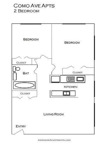 Floor plan 2 Bedrooms 1 Bath