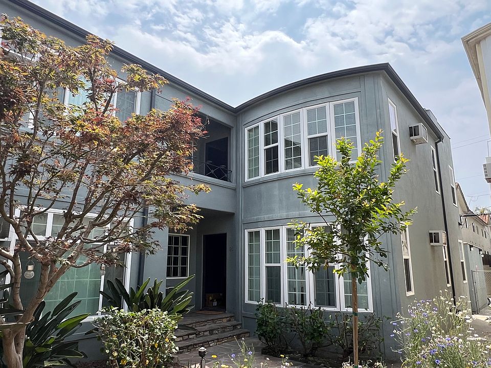 Outside of 1215 S. La Cienega; 1215 E is on the upper left, facing south onto the courtyard.