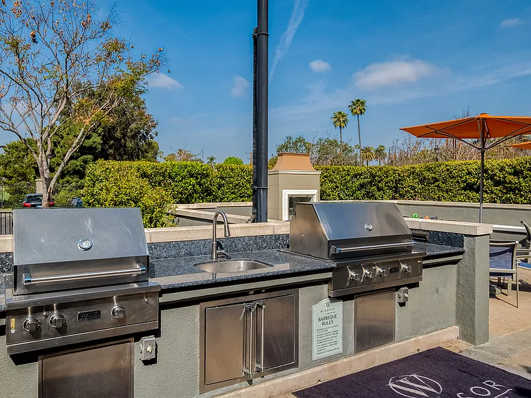 Outdoor grilling station on the patio