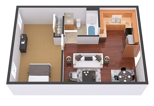 Floor plan 1 Bedroom 1 Bathroom