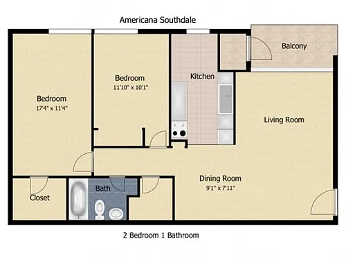Floor plan 2 Bedroom Deluxe