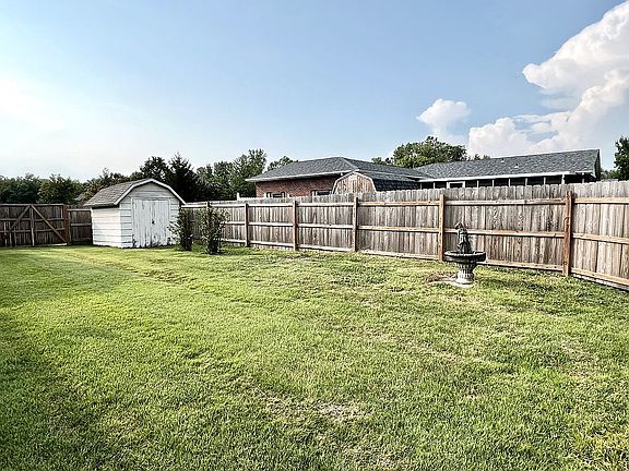 Fenced backyard