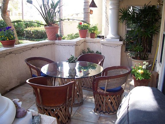 Private tiled patio