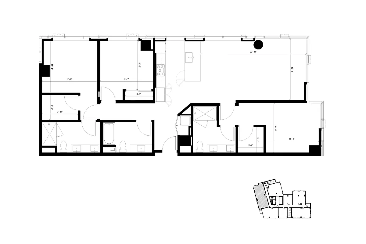 Floor plan D1ph 3 Bedroom Penthouse