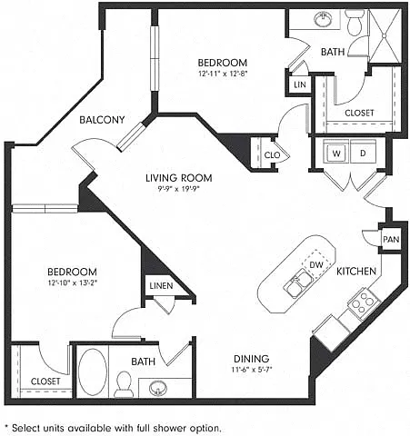 Floor plan Two-Bedroom (B3)