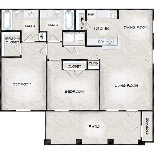 Floor plan B2 Two Bedroom