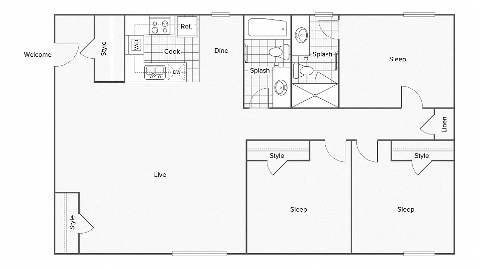 Floor plan Three Bedroom