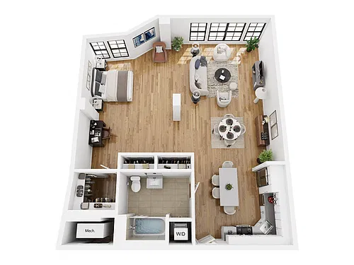 Floor plan 1 Bed/1 Bath-CL11-ai