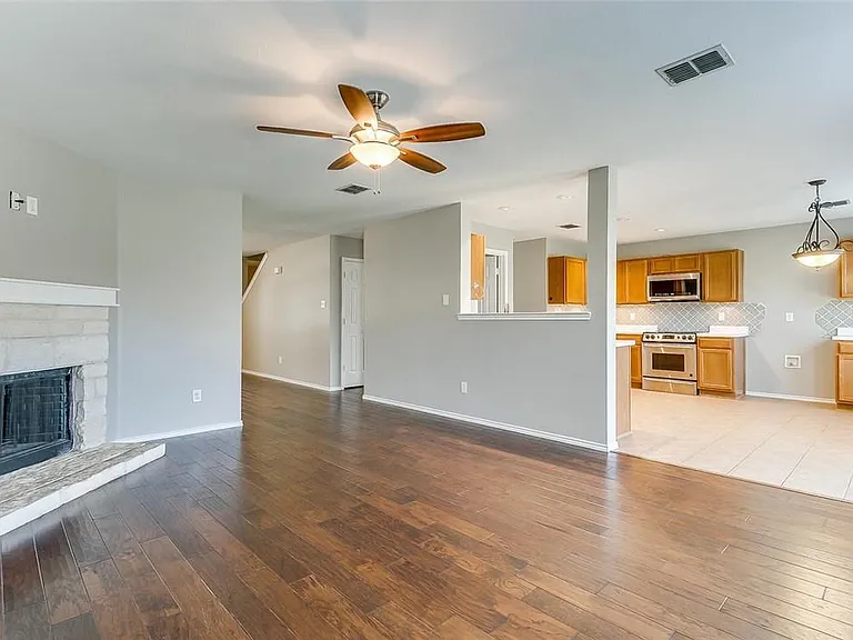 family open to kitchen