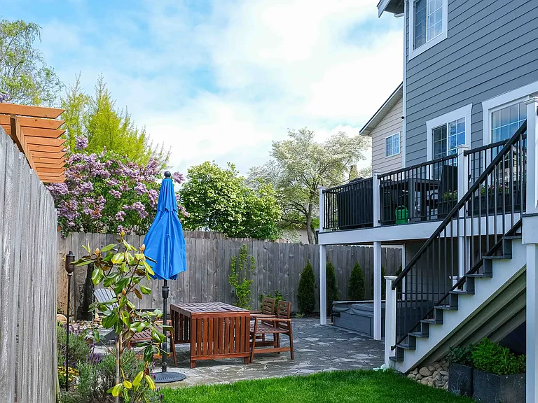 Backyard with seating arrangement