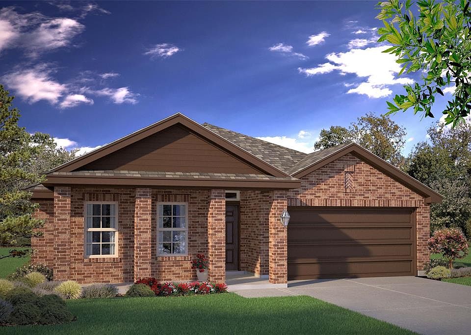 Front elevation - D.R. Horton''s Starkville floorplan, elevation D - All Home and community information, including pricing, included features, terms, availability and amenities, are subject to change at any time without notice or obligation. All Drawings, pictures, photographs, video, square footages, floor plans, elevations, features, colors and sizes are approximate for illustration purposes only and will vary from the homes as built.