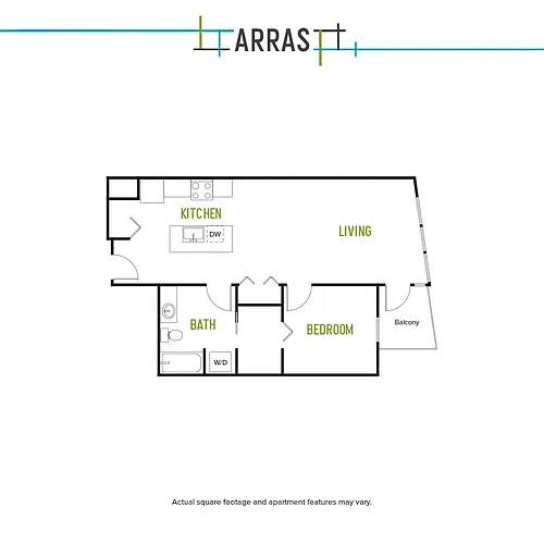 Floor plan One Bed One Bath K 3