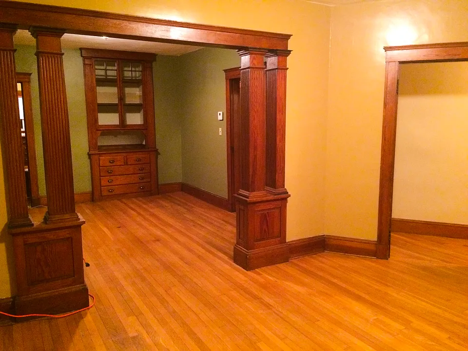 Living room is next to dining room