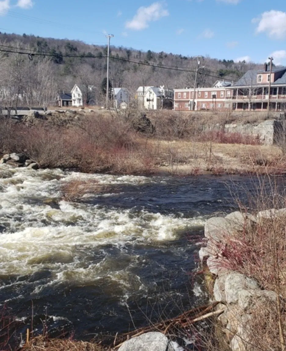 Little androscoggin river for fishing swimming and cold plunging just few feet away