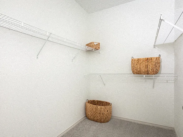 Spacious walk-in closets