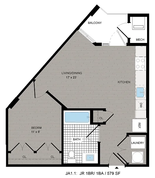 Floor plan Jr. 1BR