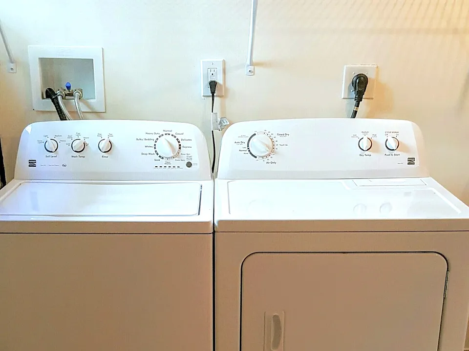 Separate laundry units included.