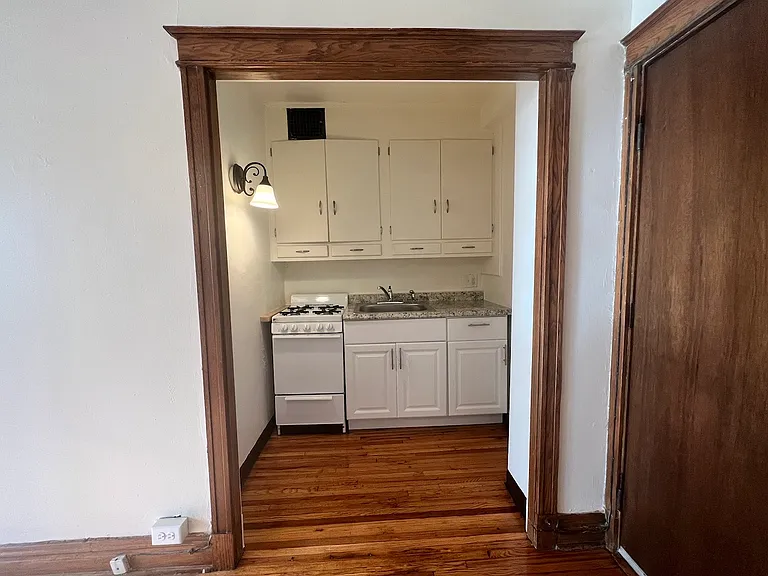 Tiny kitchen.