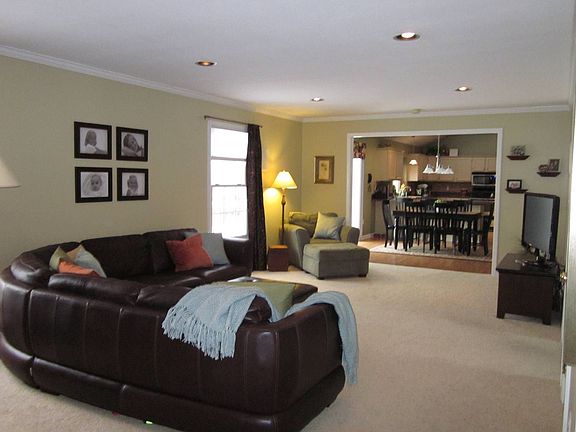 family room opens to kitchen