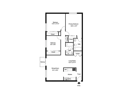 Floor plan Three Bedroom