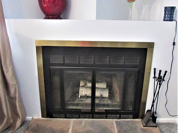 Wood burning fireplace