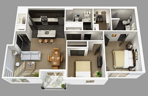 Floor plan 2 Bedroom 2 Bathroom