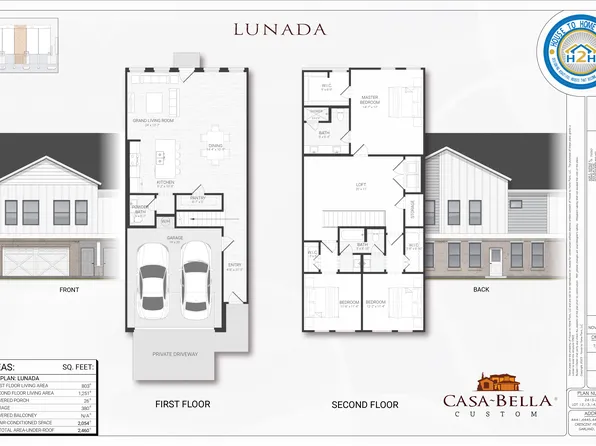 Lunada Plan, Crescent Heights Luxury Townhomes