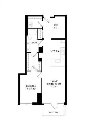 Floor plan 1X1d B16