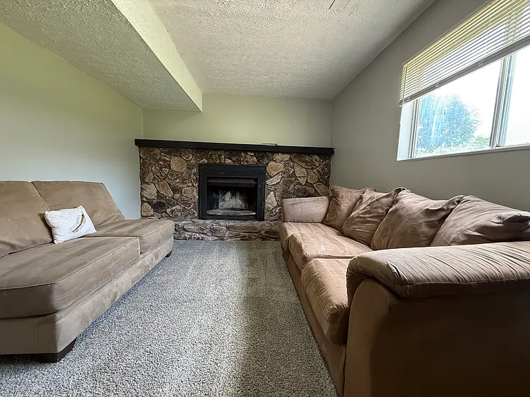 Living room with fire place