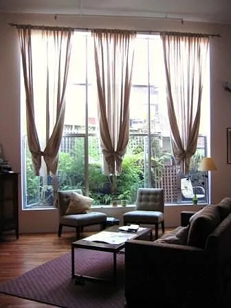 Large loft windows, open floor plan