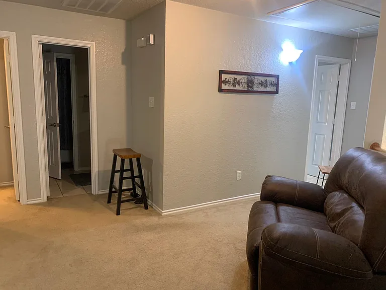 Furniture in loft area.