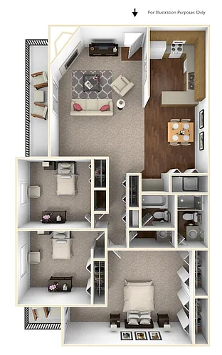 Floor plan 3 x 2 Bedroom