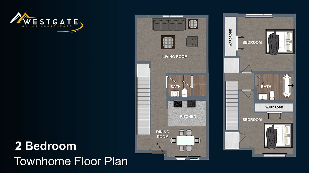 Floor plan 2 Bedroom Townhouse