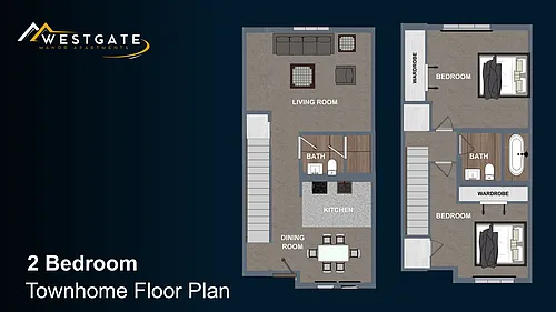 Floor plan 2 Bedroom Townhouse