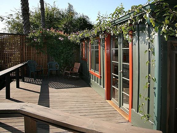 deck off garage / art studio