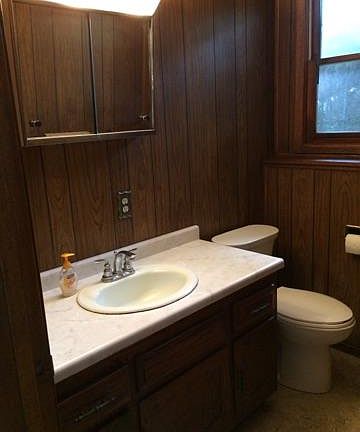 Half bath off family room