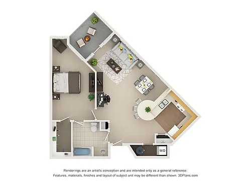 Floor plan 1 Bedroom 1 Bathroom