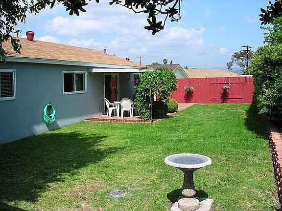Private backyard with garden setting