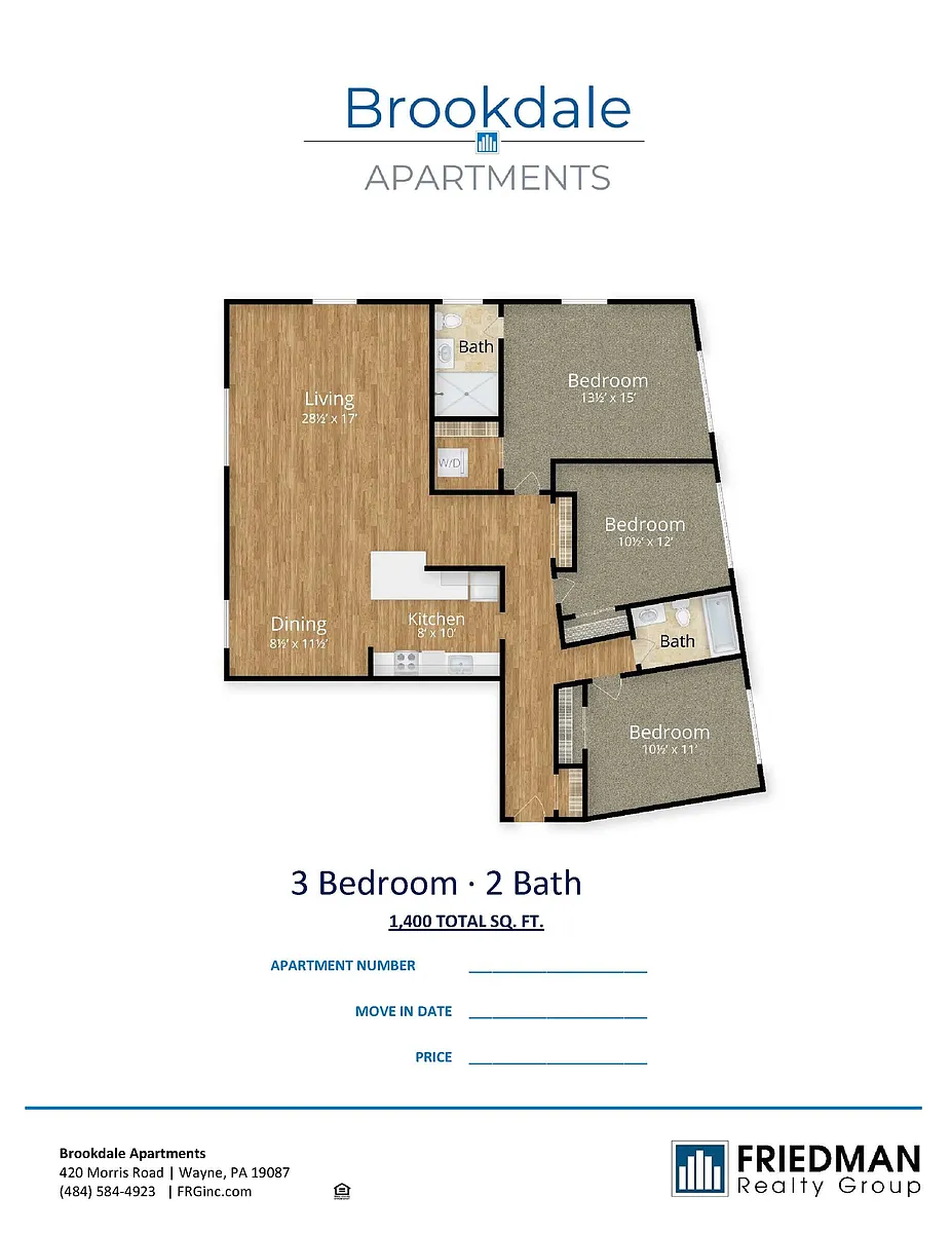 Floor plan 3 Bed x 2 Bath 2