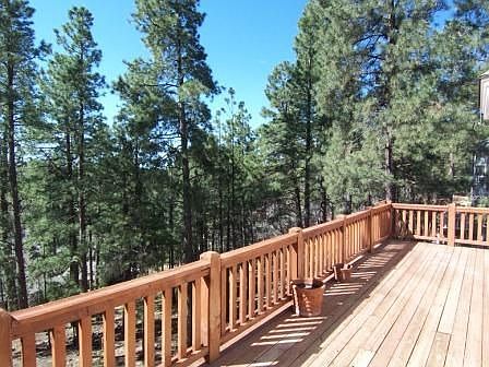 Deck and backyard view