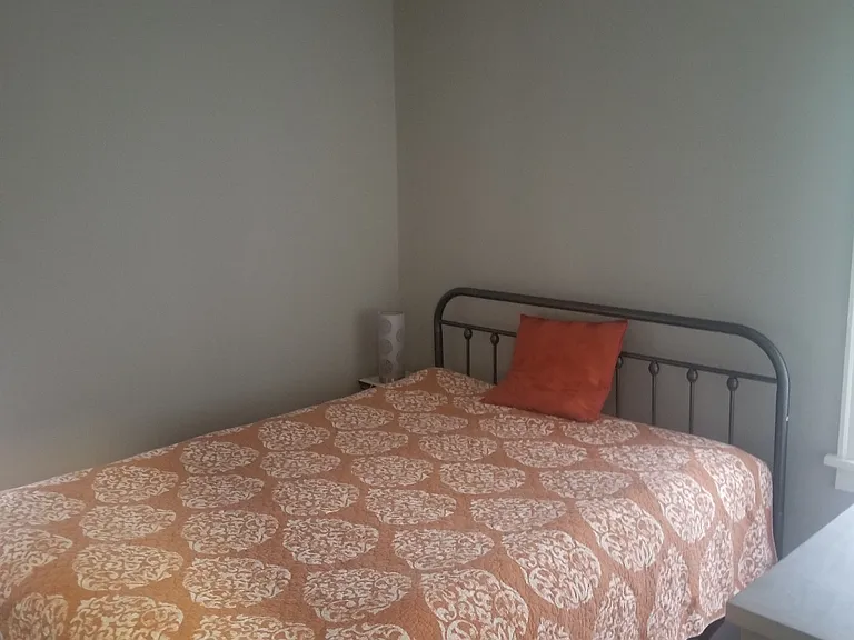Queen size bed shown. A 7 drawer, armoire, and closet included