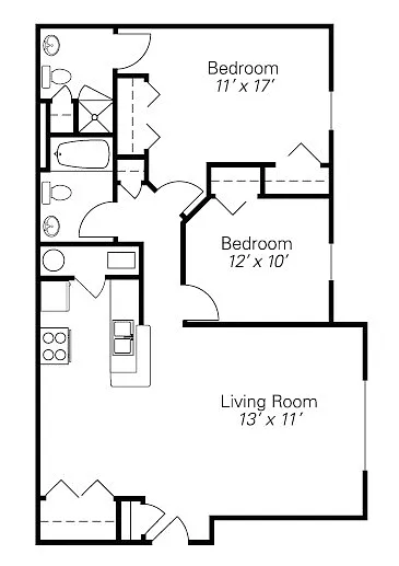 Floor plan 2x2S